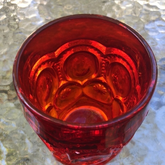 L.E. Smith Vintage Amberina Glass Tumbler Moon and Stars Pattern - Picture 4 of 6